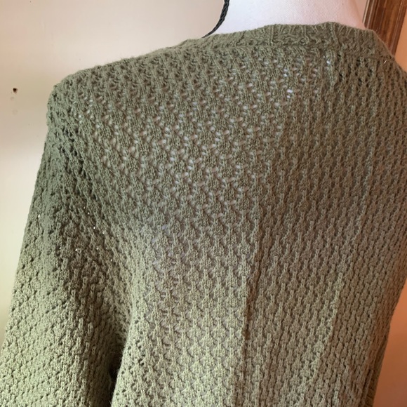 ALFRED DUNNER Cardigan Green Eyelet Sweater Large - Picture 11 of 14